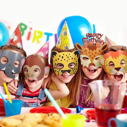 16pcs Jungle Animal Party Masks - Cake Pops Parties