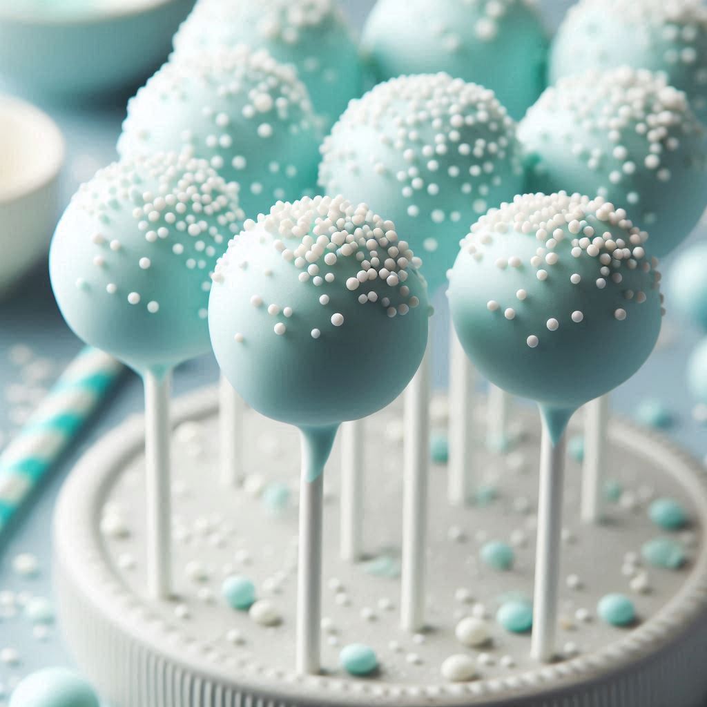 Cake Pops bleus pour baby showers et fêtes