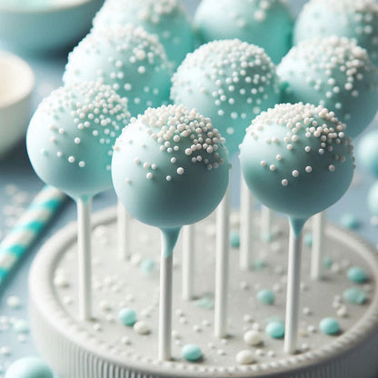 Cake Pops bleus pour baby showers et fêtes