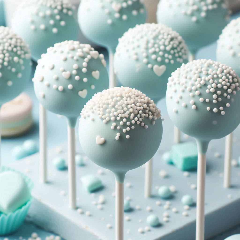 Cake Pops bleus pour baby showers et fêtes