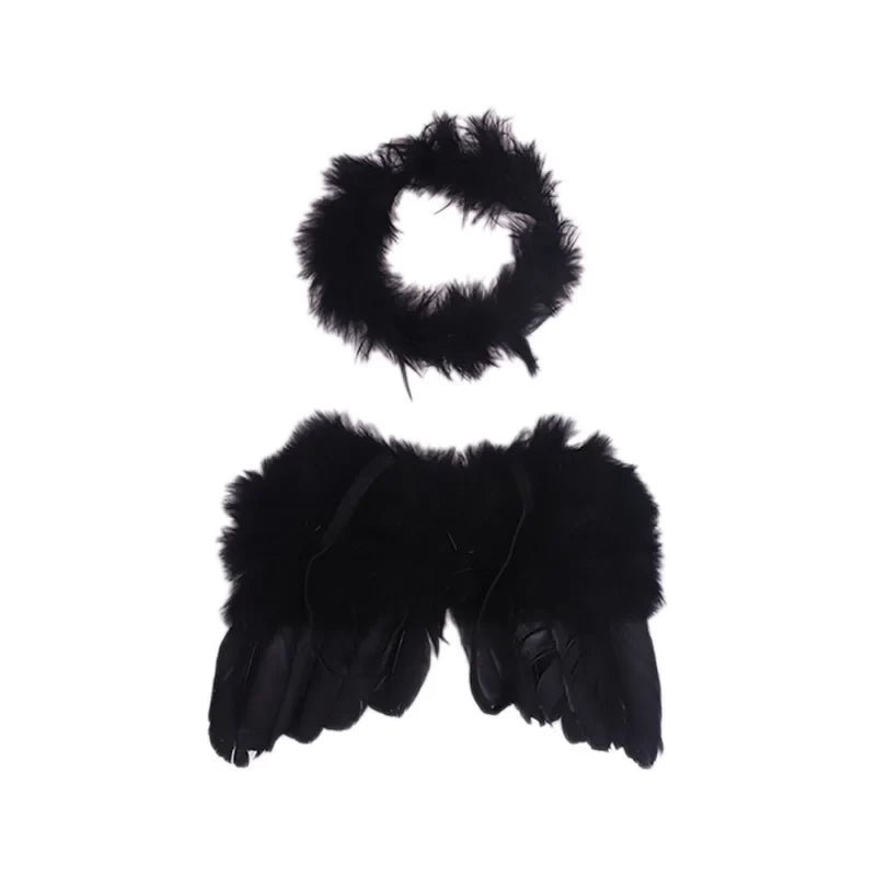 18\" American Girl Doll White and Black Angel Fairy Dress Set - Cake Pops Parties