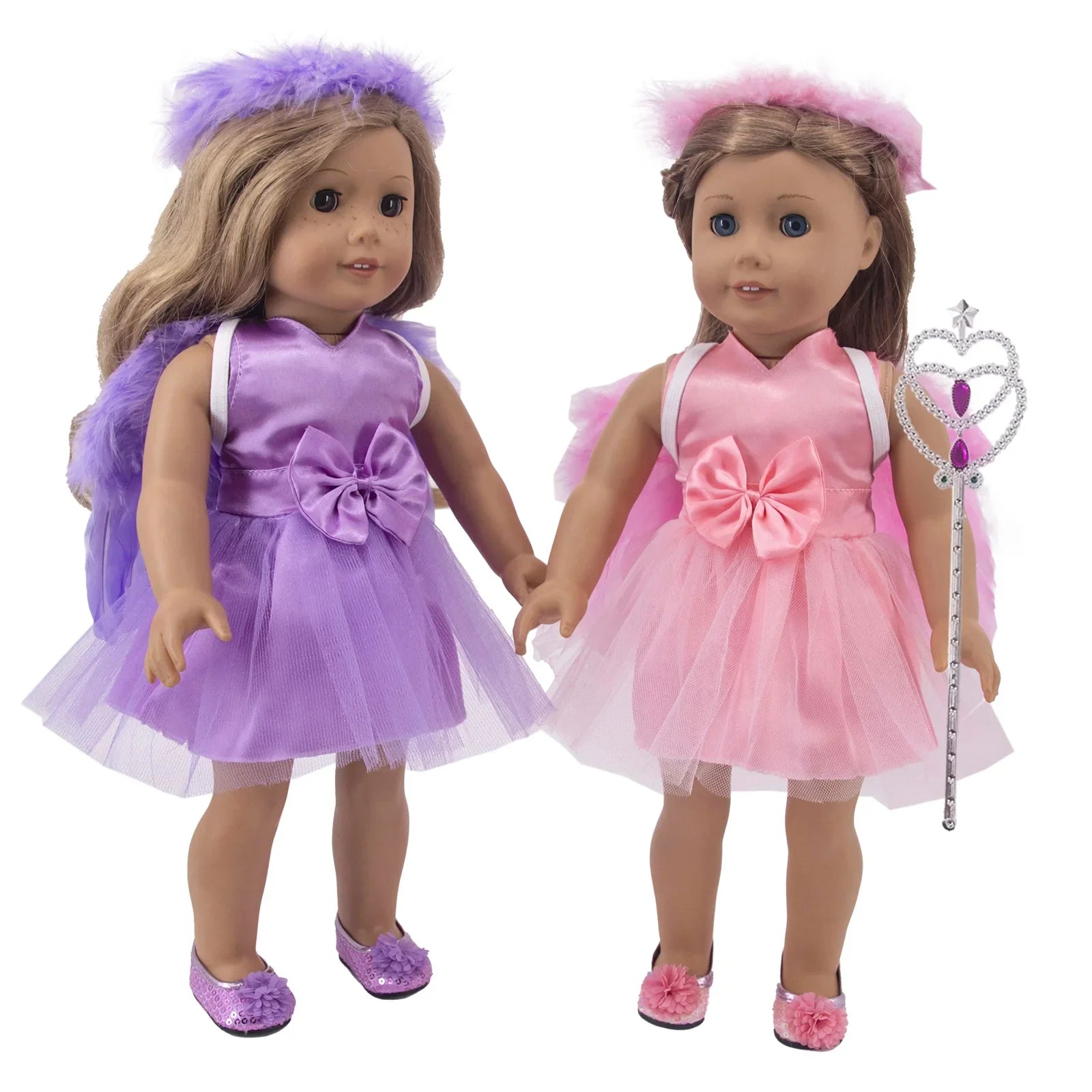 18\" American Girl Doll White and Black Angel Fairy Dress Set - Cake Pops Parties