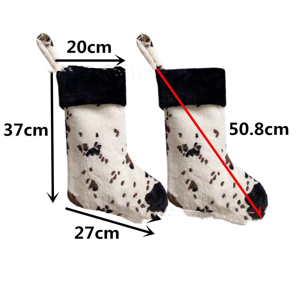 20 - inch Plush Christmas Stockings - Cow Pattern - Cake Pops Parties
