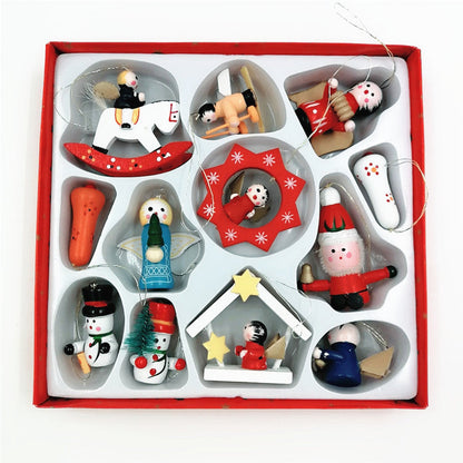 Ensemble de décorations de Noël en bois rustique