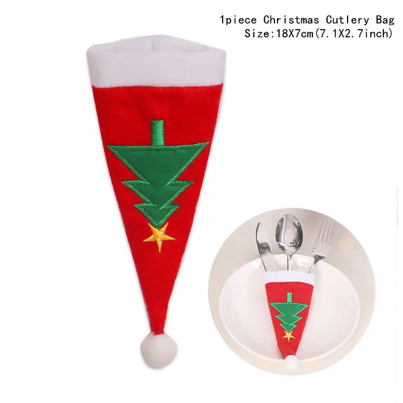 2021 Christmas Dinner Table Decorations - Fork Knife Holder Bag - Cake Pops Parties