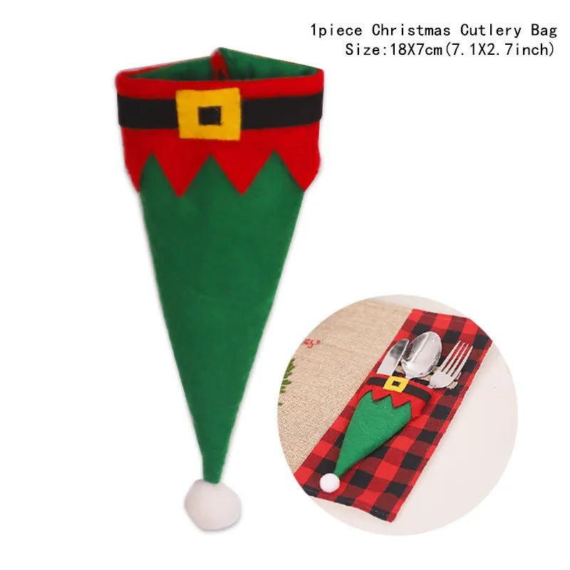 2021 Christmas Dinner Table Decorations - Fork Knife Holder Bag - Cake Pops Parties