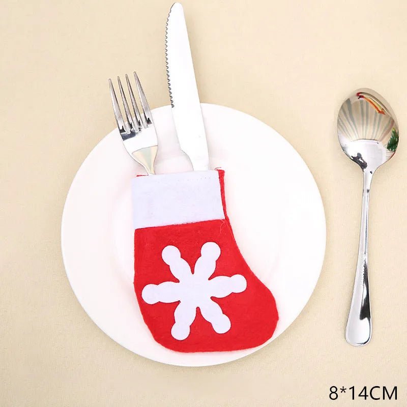 2021 Christmas Dinner Table Decorations - Fork Knife Holder Bag - Cake Pops Parties