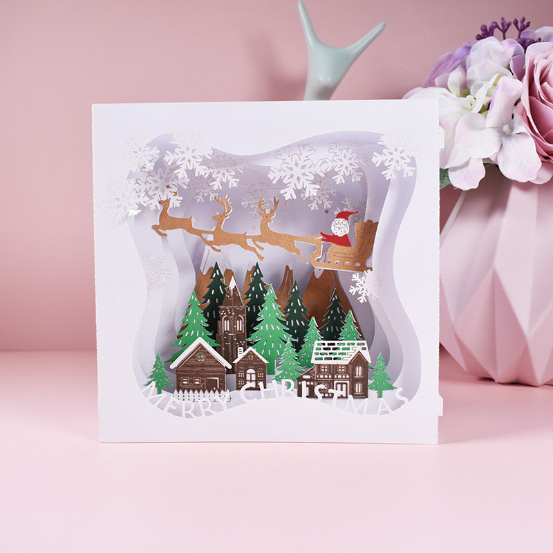 Cartes de vœux stéréoscopiques 3D pour les fêtes