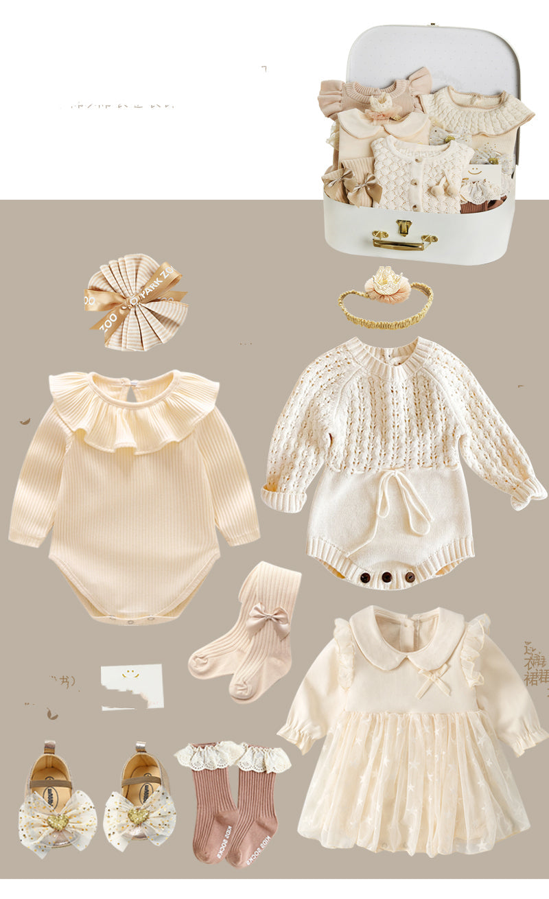 Ensemble 8 pièces en coton pour bébé fille
