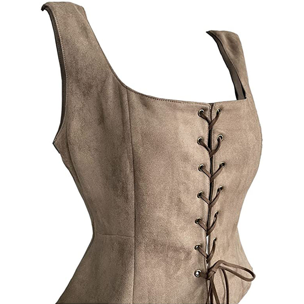 Costume d'Halloween avec gilet en daim noir