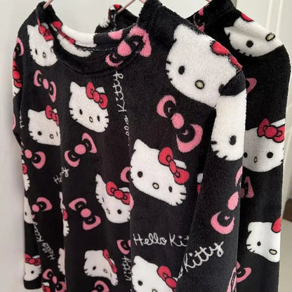 2Pc Hello Kitty Y2K Pajama Set | Anime Couple Loungewear Gift - Cake Pops Parties