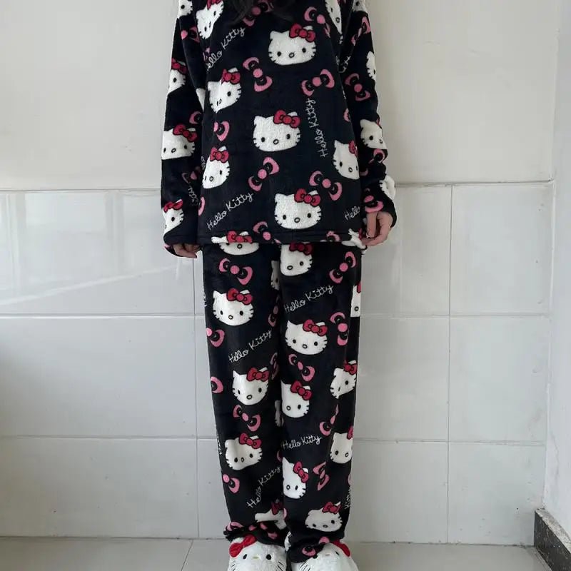 2Pc Hello Kitty Y2K Pajama Set | Anime Couple Loungewear Gift - Cake Pops Parties