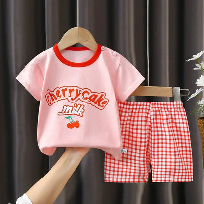 2PCS Children's T-shirt & Shorts Set - Cake Pops Parties
