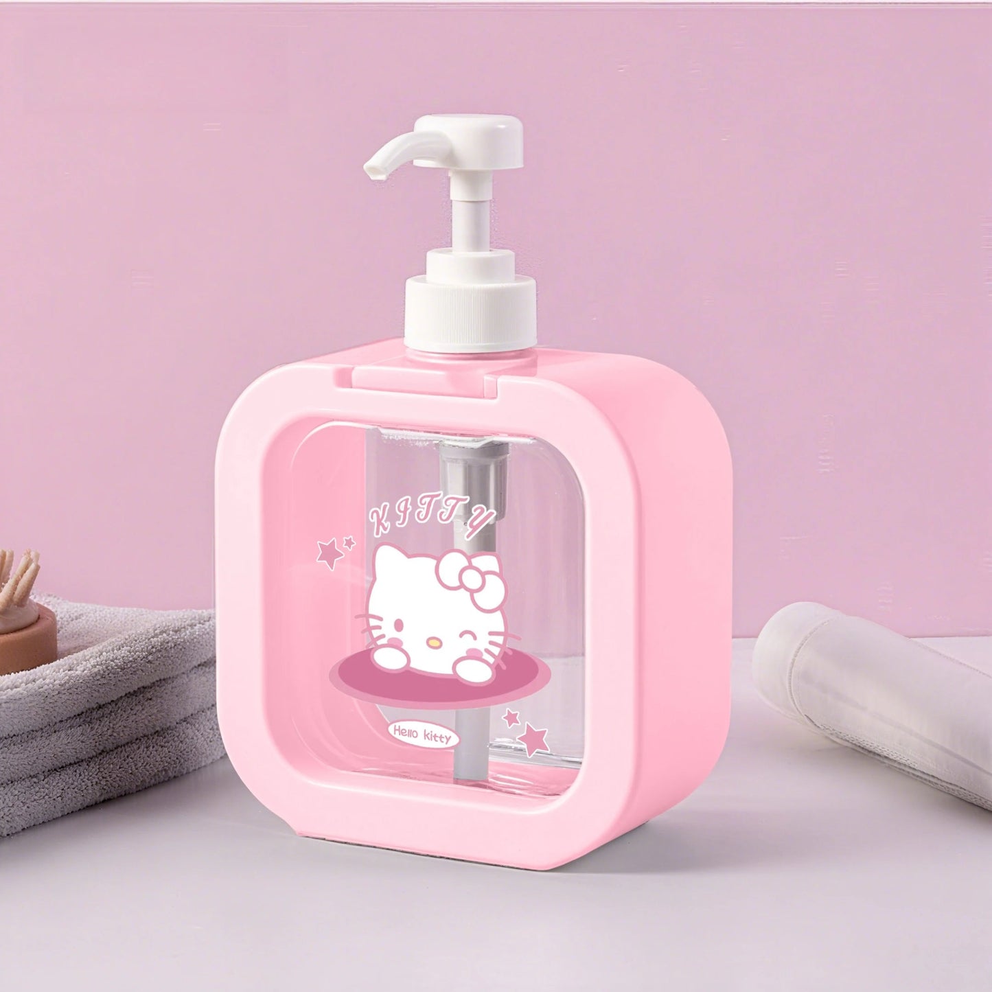 300ml Hello Kitty Soap Dispenser Refillable Travel Pump Bottle - Cake Pops Parties