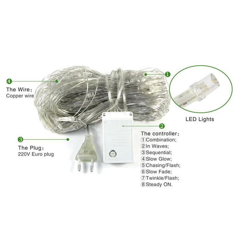 Guirlande lumineuse LED de Noël pour l'extérieur