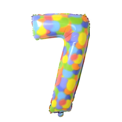 32 - Inch Rainbow Dots Foil Number Balloons - Cake Pops Parties