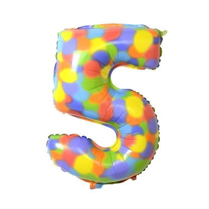 32 - Inch Rainbow Dots Foil Number Balloons - Cake Pops Parties