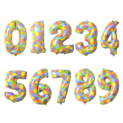32 - Inch Rainbow Dots Foil Number Balloons - Cake Pops Parties