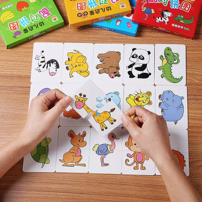 32Pcs Toddler Matching Cards - Educational Animal Puzzle Toys - Cake Pops Parties