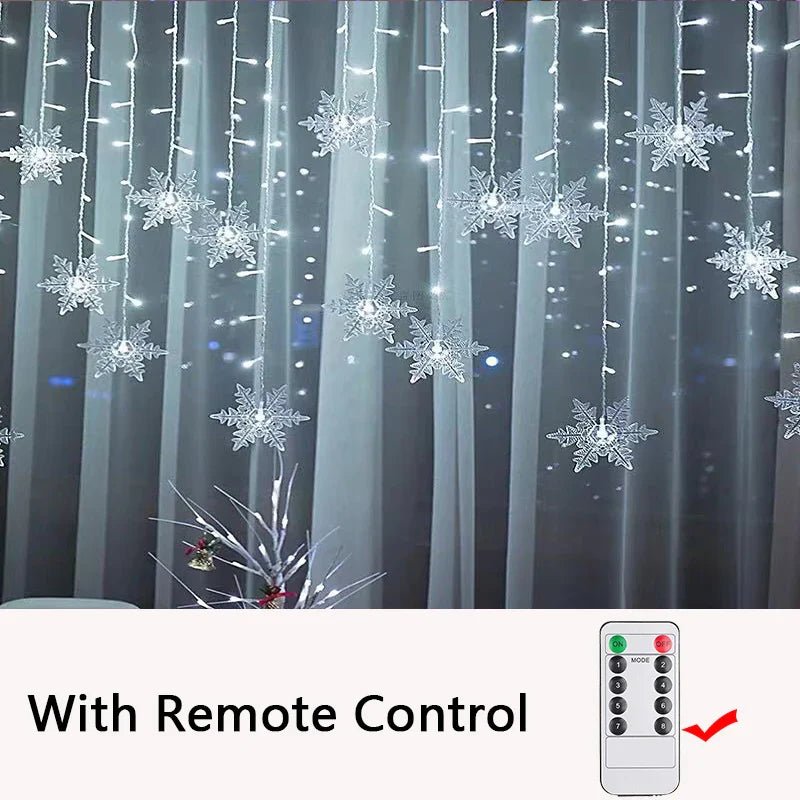 35M LED Snowflake Curtain String Lights - Cake Pops Parties