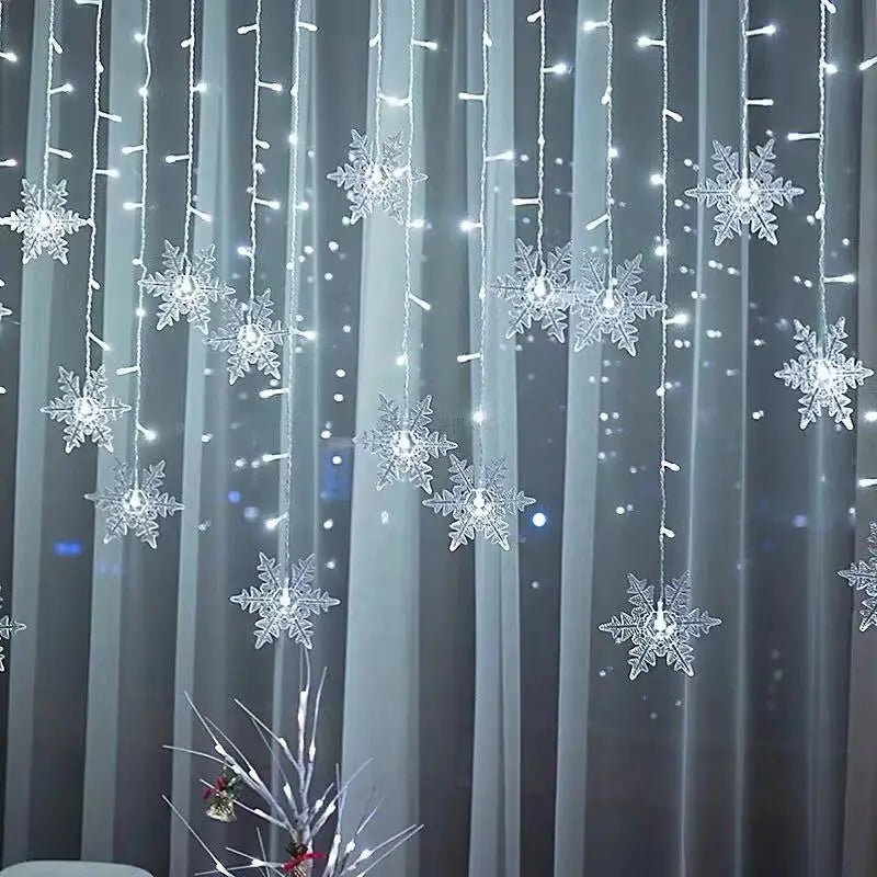 35M LED Snowflake Curtain String Lights - Cake Pops Parties