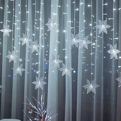 35M LED Snowflake Curtain String Lights - Cake Pops Parties