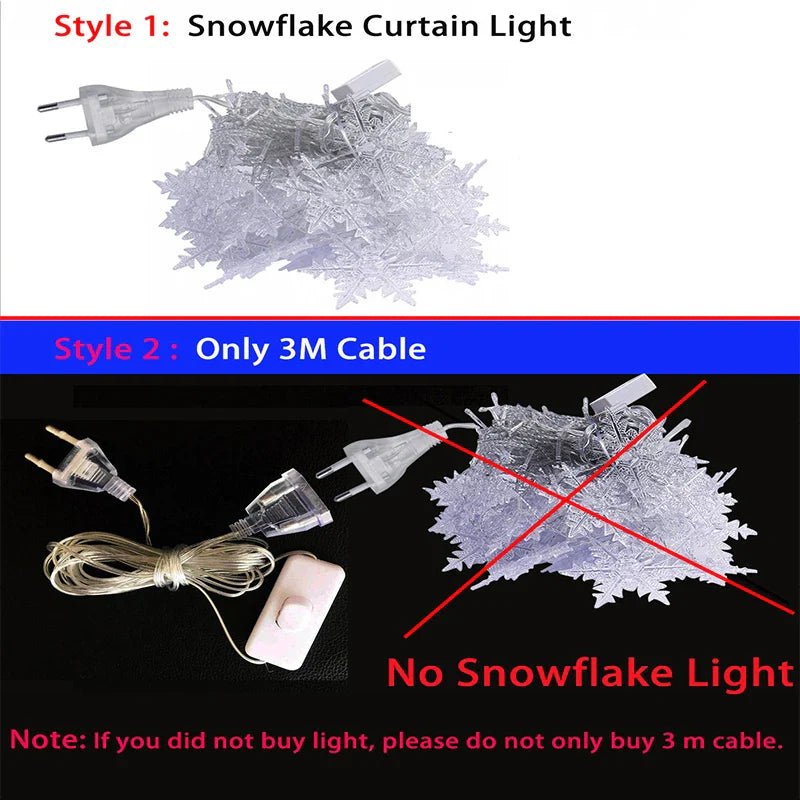 35M LED Snowflake Curtain String Lights - Cake Pops Parties