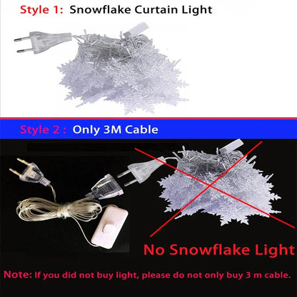 35M LED Snowflake Curtain String Lights - Cake Pops Parties