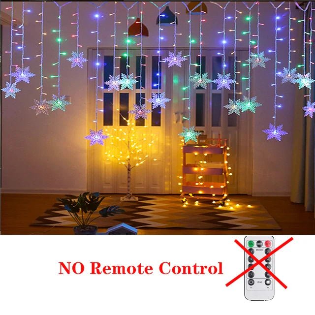 35M LED Snowflake Curtain String Lights - Cake Pops Parties