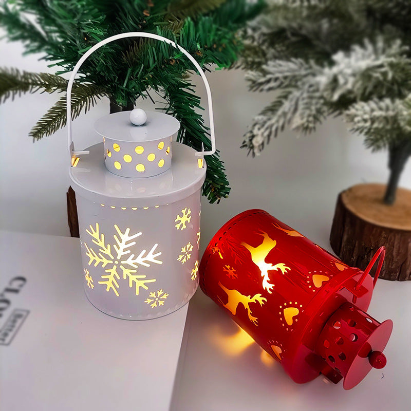 Lanterne de Noël à LED avec bougies