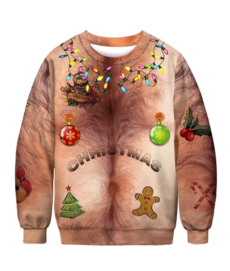 3D Funny Print Christmas Sweater - Cake Pops Parties