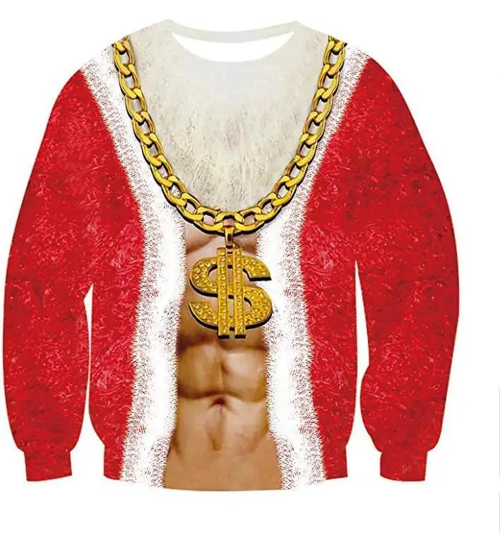 3D Funny Print Christmas Sweater - Cake Pops Parties