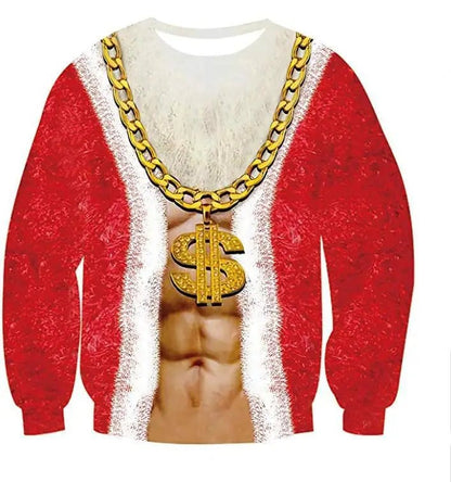 3D Funny Print Christmas Sweater - Cake Pops Parties