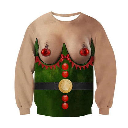 3D Funny Print Christmas Sweater - Cake Pops Parties