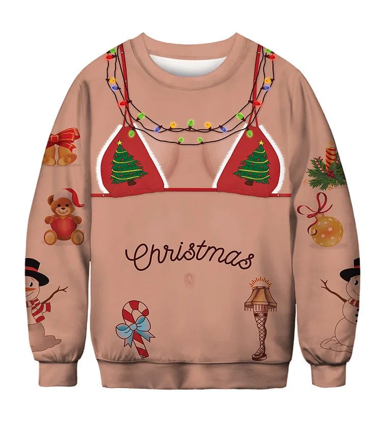 3D Funny Print Christmas Sweater - Cake Pops Parties