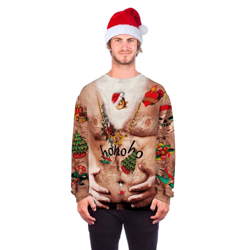 3D Funny Print Christmas Sweater - Cake Pops Parties