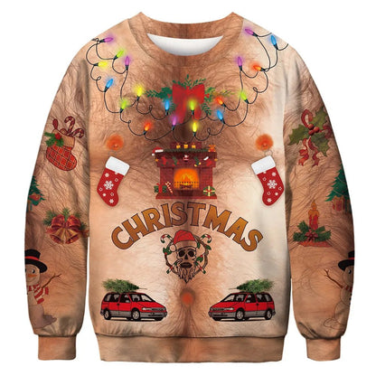 3D Funny Print Christmas Sweater - Cake Pops Parties
