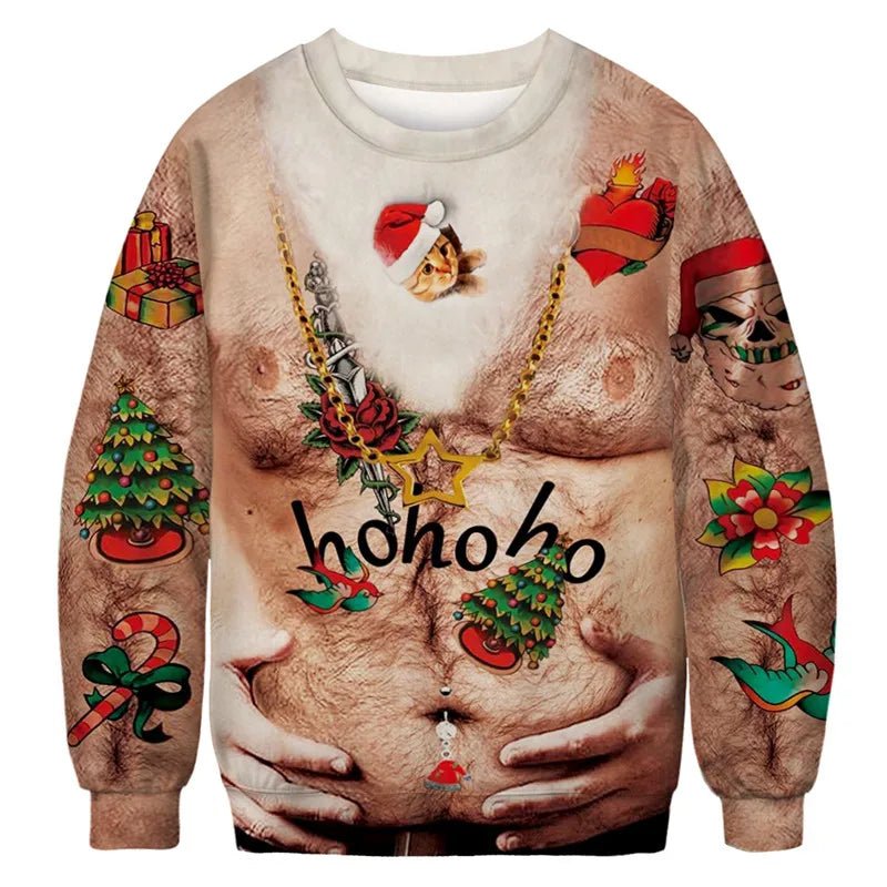 3D Funny Print Christmas Sweater - Cake Pops Parties