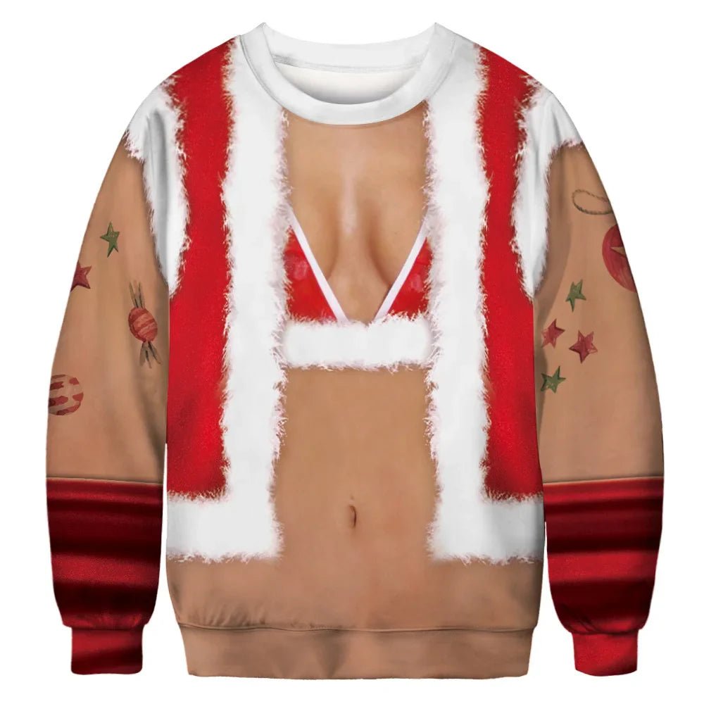 3D Funny Print Christmas Sweater - Cake Pops Parties