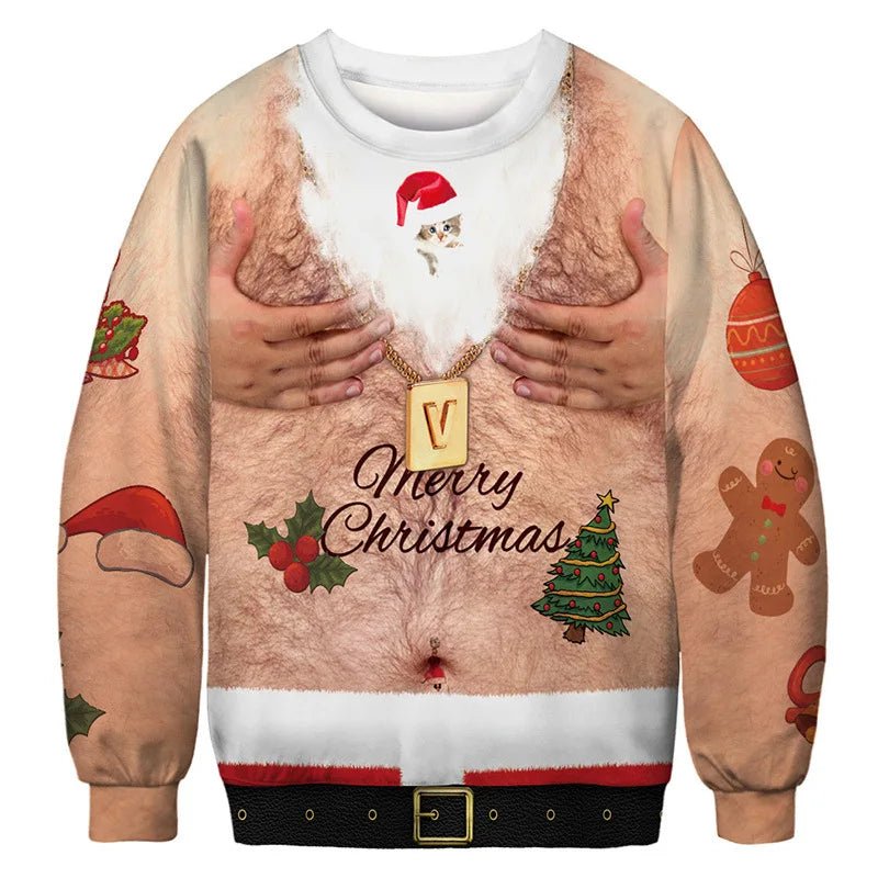 3D Funny Print Christmas Sweater - Cake Pops Parties