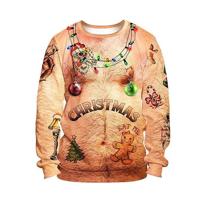 3D Funny Print Christmas Sweater - Cake Pops Parties