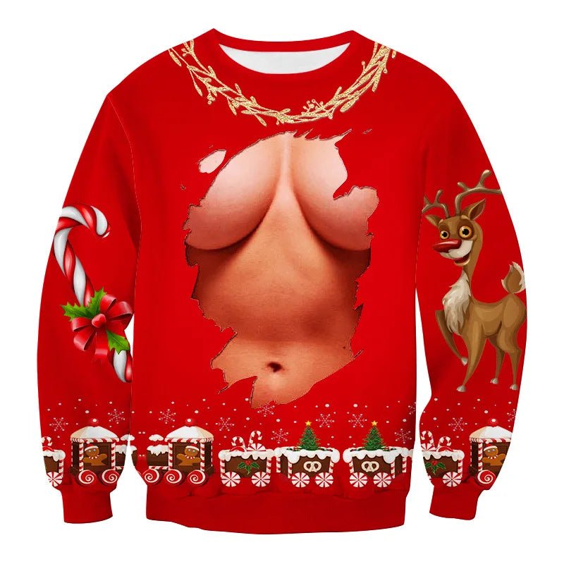 3D Funny Print Christmas Sweater - Cake Pops Parties