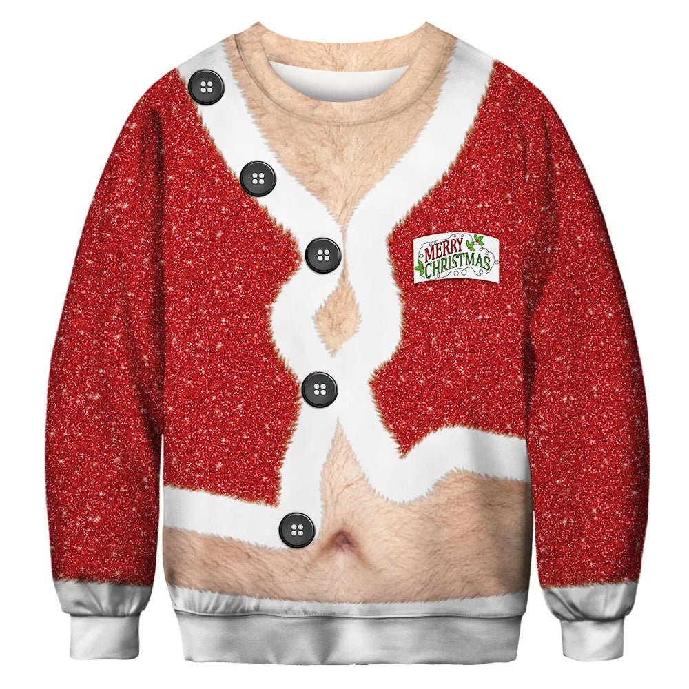 3D Funny Print Christmas Sweater - Cake Pops Parties