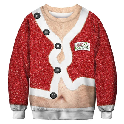3D Funny Print Christmas Sweater - Cake Pops Parties