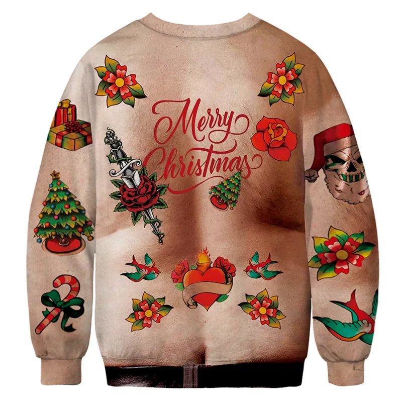 3D Funny Print Christmas Sweater - Cake Pops Parties