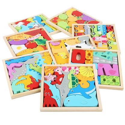 3D Puzzle Wooden Toys - Baby Learning Educational Hand Grasp - Cake Pops Parties