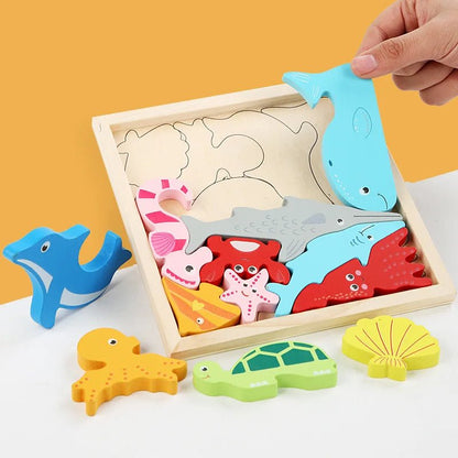 3D Puzzle Wooden Toys - Baby Learning Educational Hand Grasp - Cake Pops Parties