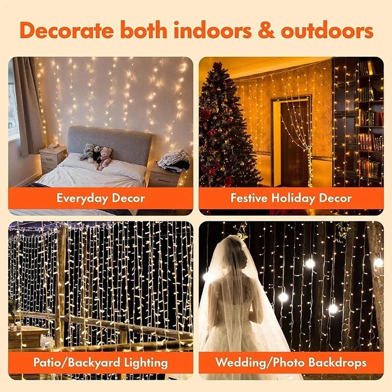 3M LED Curtain String Lights Fairy Decoration - Cake Pops Parties
