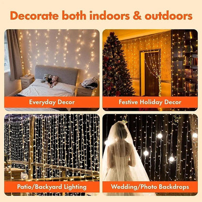 3M LED Curtain String Lights Fairy Decoration - Cake Pops Parties