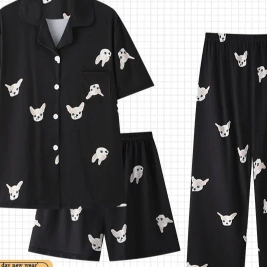 3Pc Hello Kitty Women's Pajama Set | Summer Kawaii Sleepwear Suits - Cake Pops Parties